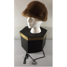 Vintage Mujers Brown Fur Bucket Hat with Box One Size Winter Retro Unbranded  eb-97821673